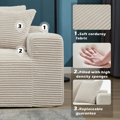 Wholesale L Shaped Cloud Couch 107 Inch Plush Sectional Sofa with Chaise Minimalist Living Room Furniture