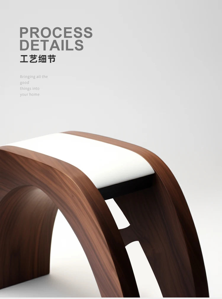 Nordic creative small stool high-end home stool strong and durable solid wood fashion shoe change solid wood seat stool