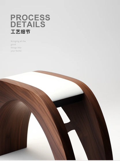 Nordic creative small stool high-end home stool strong and durable solid wood fashion shoe change solid wood seat stool