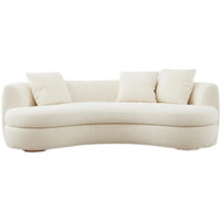 Nordic curved fabric sofa modern white cream style lamb wool special-shaped sofa