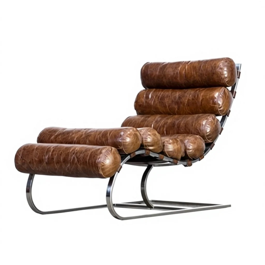 Italian Genuine Leather Recliner Chair Minimalist Living Room Furniture for Home Hotel