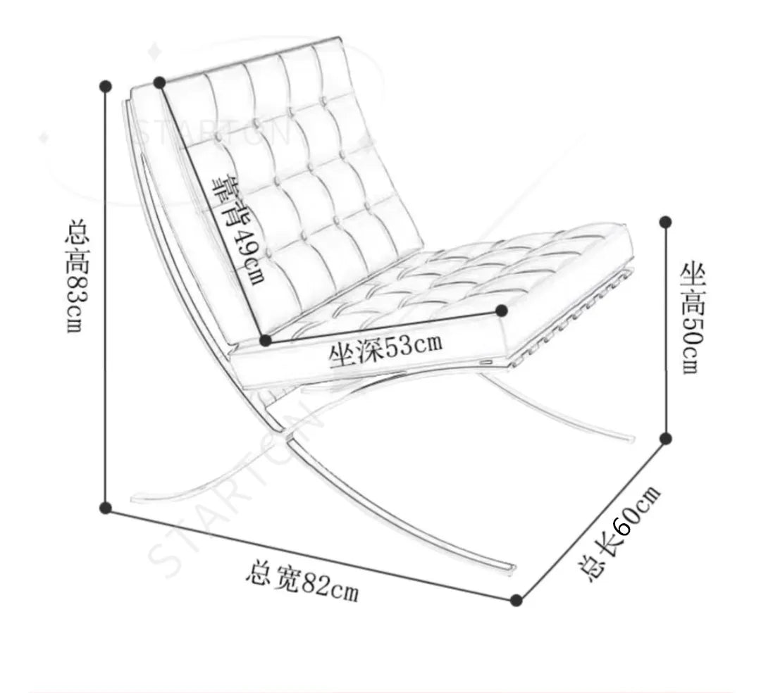 Stylish Barcelona Single, Sofa Chair For, High End Living Room, Italian Designer Lazy, Coffee Sofa Cozy