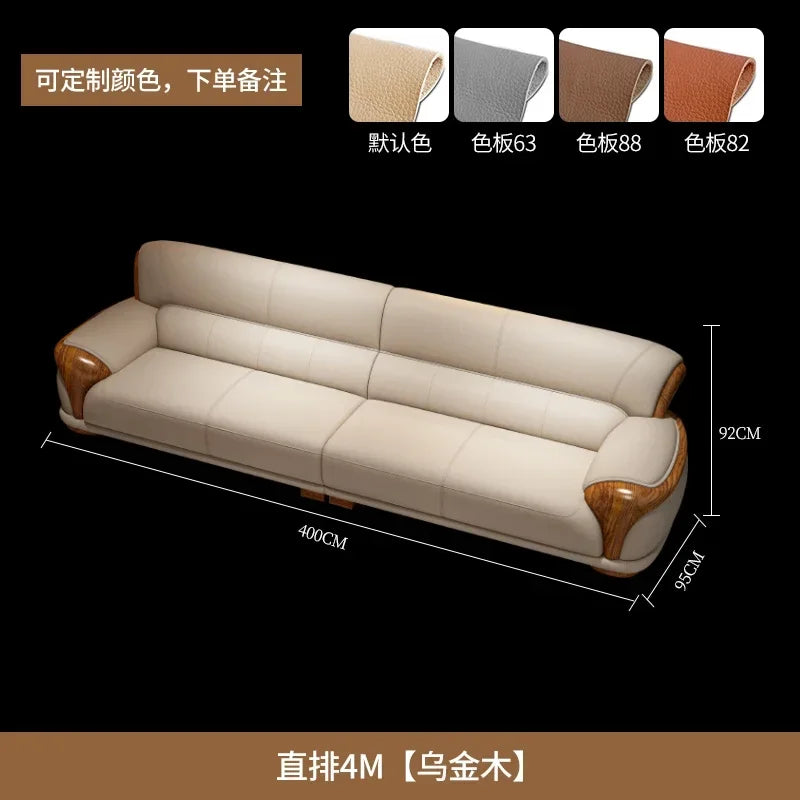 Luxury Modern Straight row sofa living room leather sofa set furniture room set sofas Designer Office couch set Canape Salon