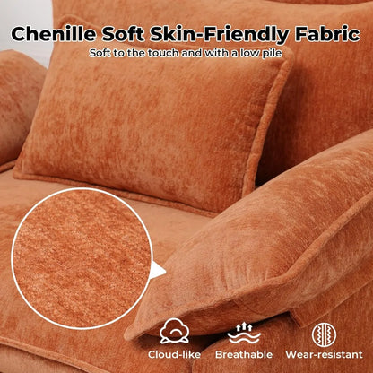Modern Oversized Accent Chair,44" Chenille Cloud Sofa Chair with Deep Seat,Upholstered Armchair with Extra