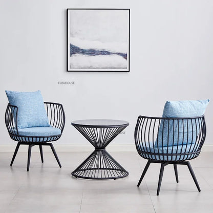 Living Room Furniture Bedroom Light Luxury Minimalist Single Sofa Chair Lounge Chair Nordic Wrought Iron Living Room Chairs