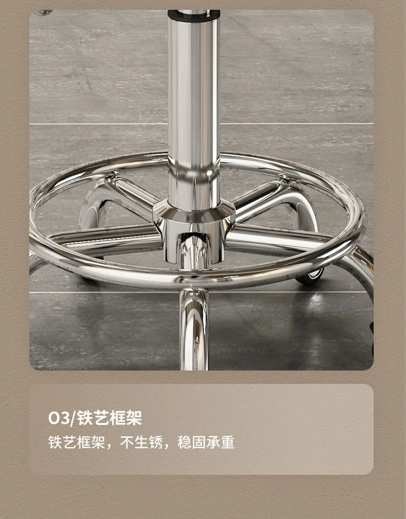 High Quality Salon Furniture 360 Degree Rolling Adjustable Hairdressing Chair with Wheels Gold Salon Stool