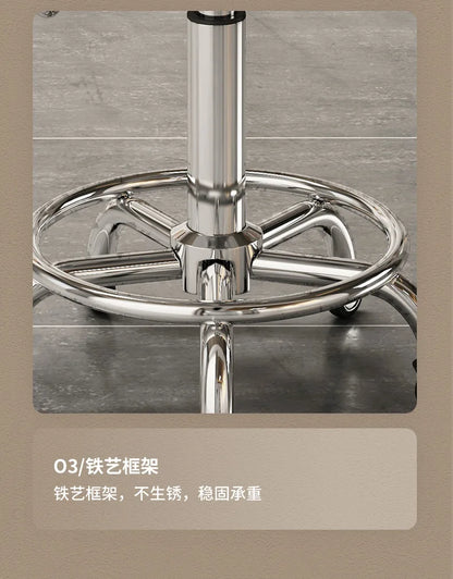 High Quality Salon Furniture 360 Degree Rolling Adjustable Hairdressing Chair with Wheels Gold Salon Stool