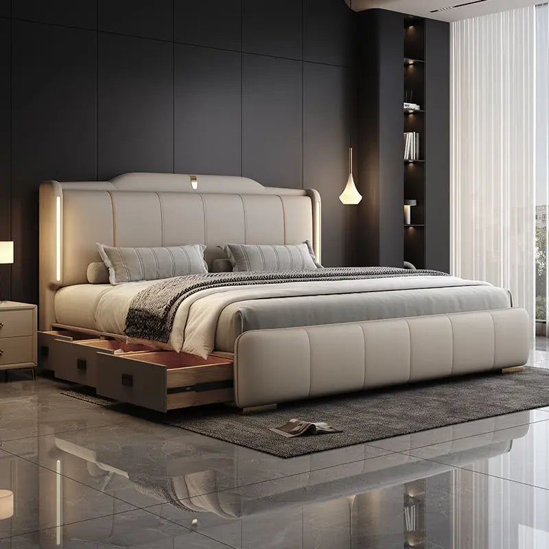 180x200 cm Double bed frame king size frame headboard with 3 drawer storage luxury home bedroom bed queen cama king furniture