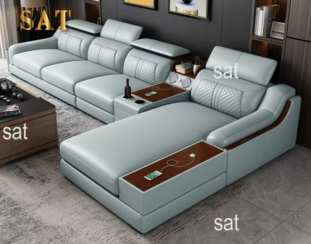 #*s for European Modern Fabric Sectional Sofa Set with Electric Recliner Modular Convertible Design USB Port-Living Room Furnitu
