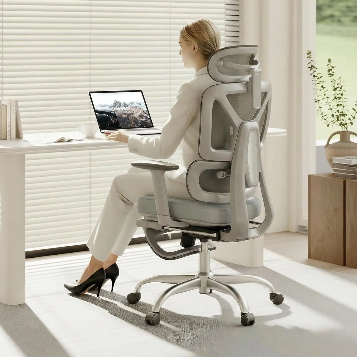 Premium Ergonomic Office Chair,3D Adjustable Armrests,Dynamic Lumbar Support,Recline Tilt & Footrest, Custom