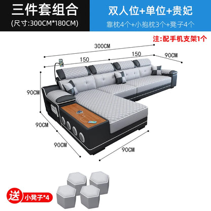 New multi-functional sofa simple modern living room large corner removable and washable technology cloth sofa combination furnit
