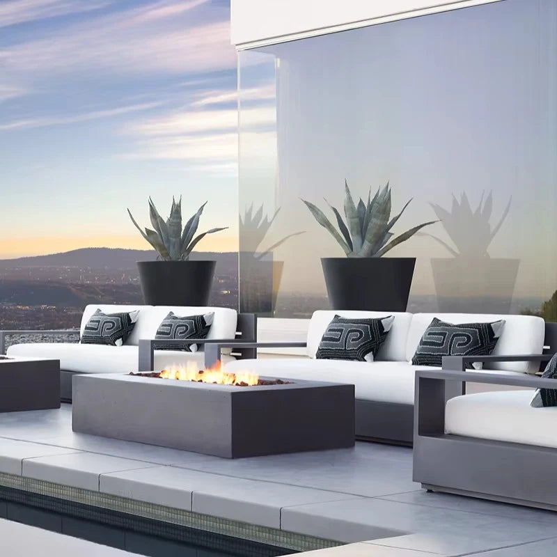 outdoor furniture aluminum frame lounge courtyard garden sofa set hotel courtyard outdoor furniture set luxury garden sofa set