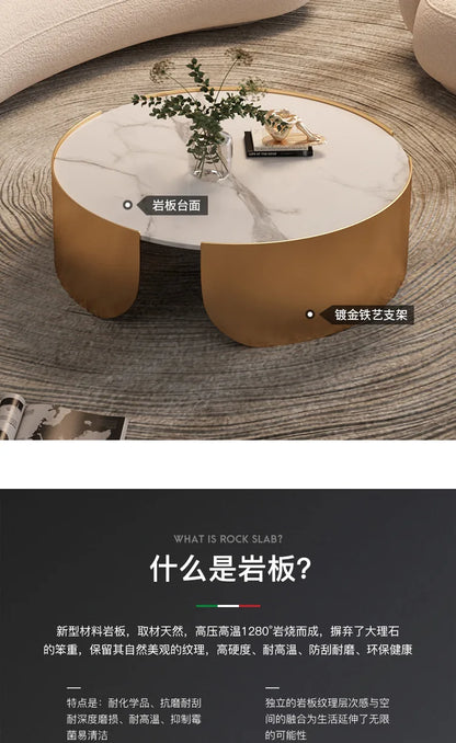 Internet celebrity lamb wool coffee table combination hotel lobby lounge multi-person curved fabric sofa