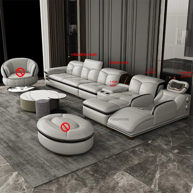 European Luxury Living Room Sofas Home Leisure Sofa Bed Recliner Design Living Room Furniture Modern Corner Smart Massage Sofa