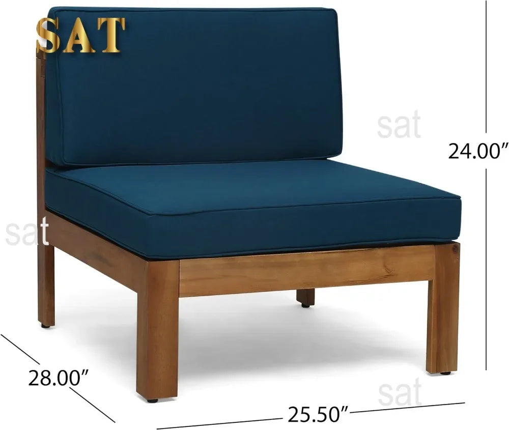 For Outdoor Acacia Wood 5 Piece Sofa Set, Teak Finish