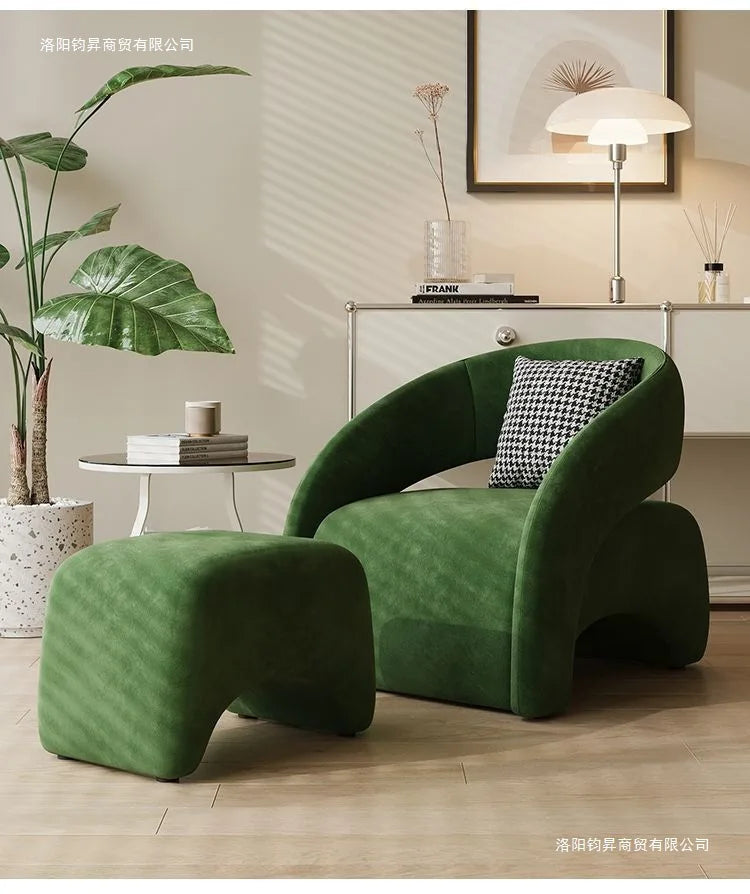 French cream style single sofa chair Nordic small apartment living room lazy sofa