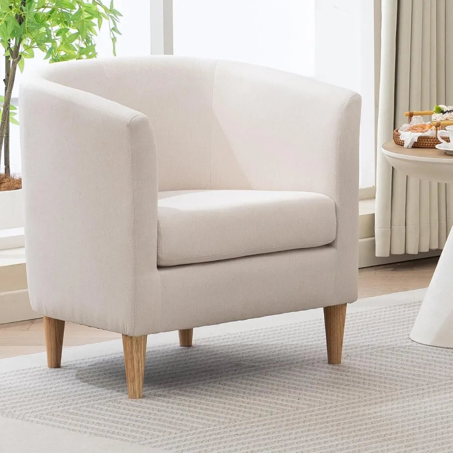 Modern Comfy Accent Barrel Chair with Armrest for Living Room Bedroom Reception Room or Cafe Soft Padded Design for Cozy Relaxa