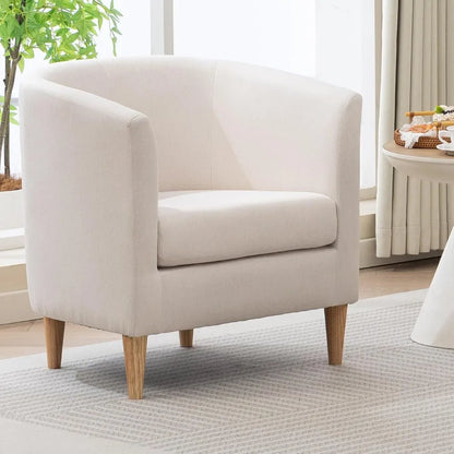 Modern Comfy Accent Barrel Chair with Armrest for Living Room Bedroom Reception Room or Cafe Soft Padded Design for Cozy Relaxa