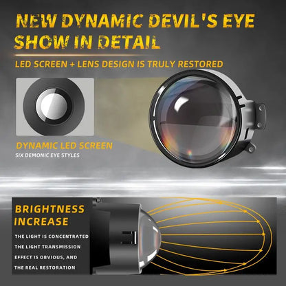 Car Devil Eye LED Headlight 6 Low Light Modes Control The Atmosphere In The Car Universal Motorcycle Lens Headlight