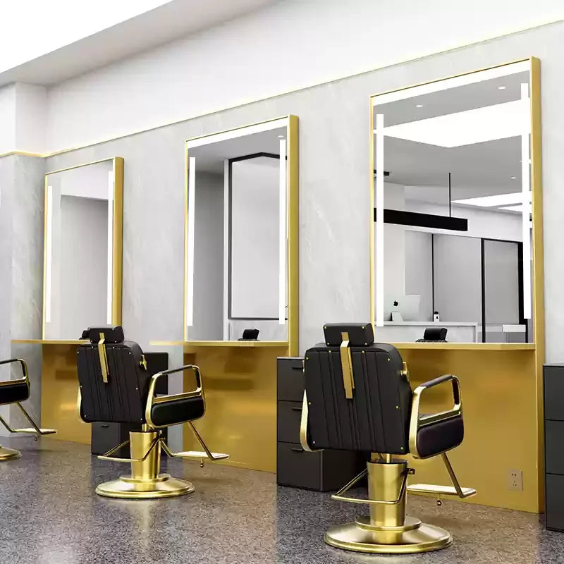 HJ Barber Shop Mirror Quick Cut Special Mirror Hair Salon Internet celebrity hair salon Full Lamp Mirror