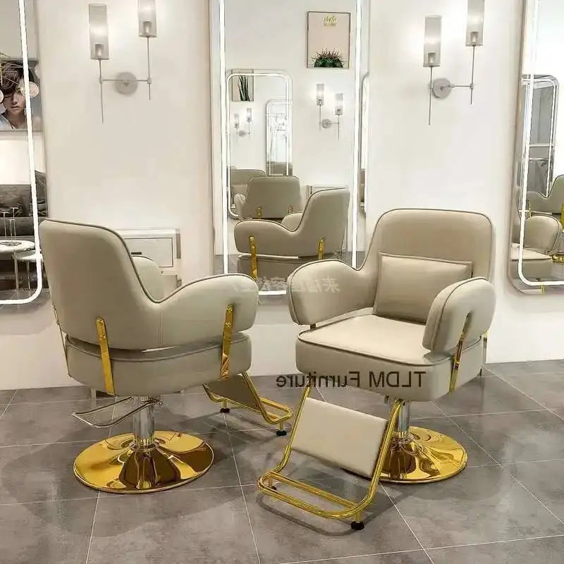 Furniture Fashionable Grey Barber Chair Glamour Elegant Barbería Professional Comfy Hairdressing Chair Modern Simple Silla De