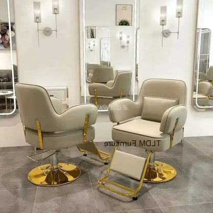 Furniture Fashionable Grey Barber Chair Glamour Elegant Barbería Professional Comfy Hairdressing Chair Modern Simple Silla De