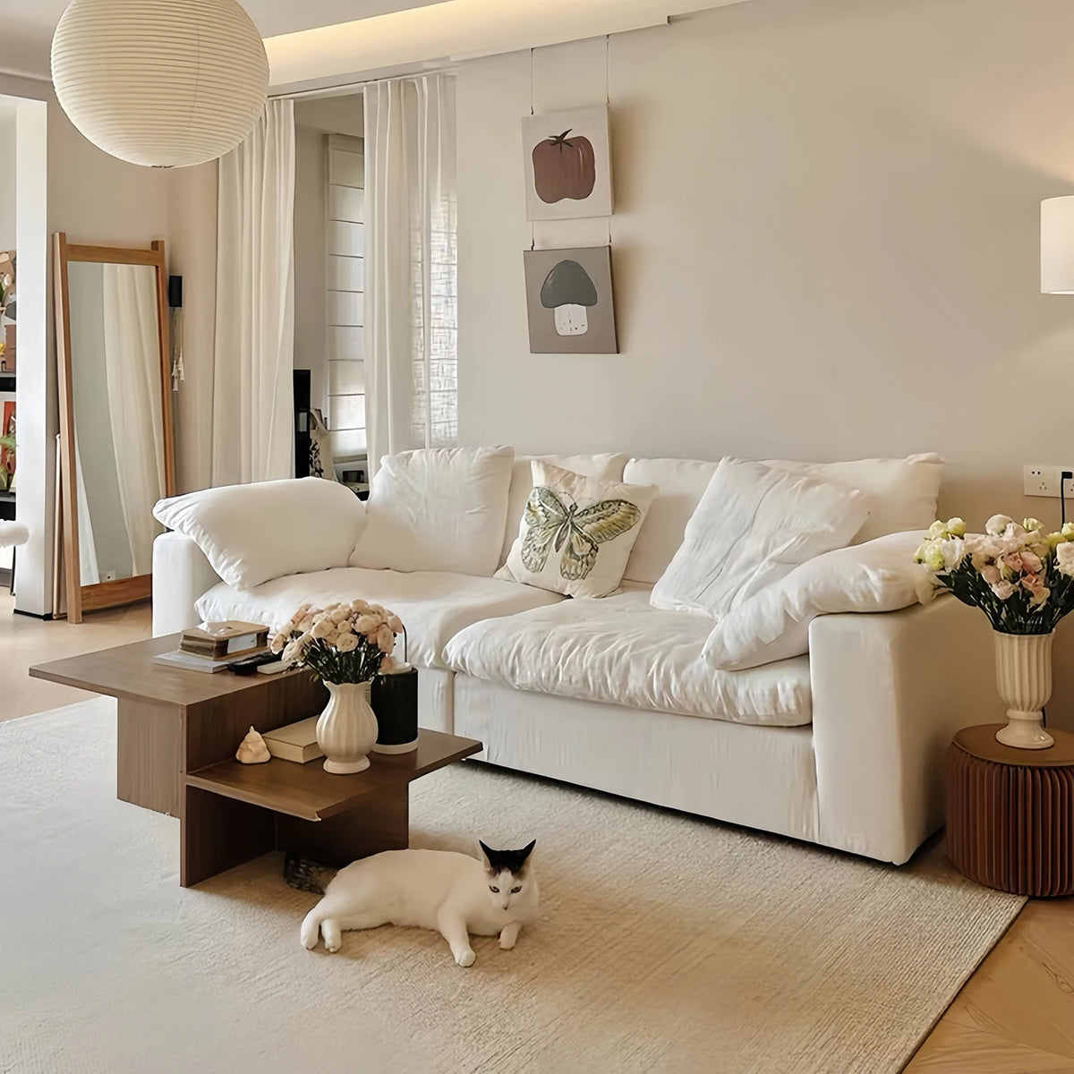 Vacuum compression cloud sofa lazy chenille fabric small apartment living room free combination module sofa furniture