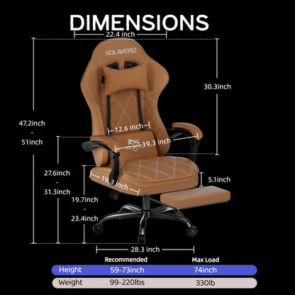 Massage Gaming Chair, Office Chair with Comfortable Velour Upholstery, Height-adjustable Gaming Chair, Ergonomically Designed, Featuring A 360° Swivel Seat & Headrest
