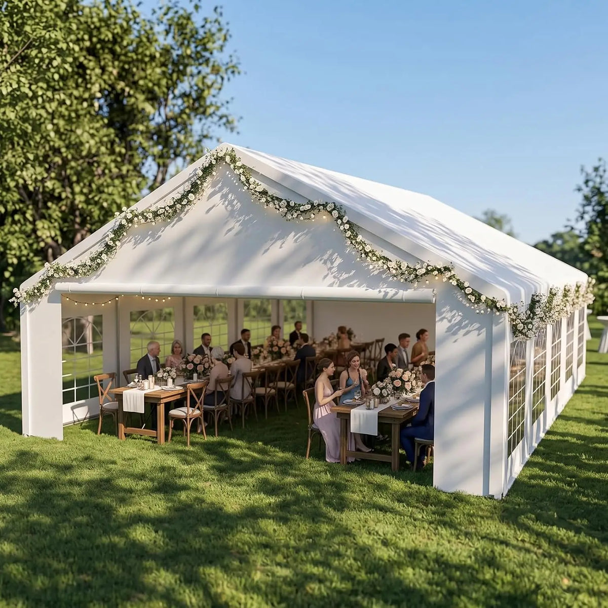 20x30 Party Tent Heavy Duty Outdoor Event Tent for Backyard White, Customized