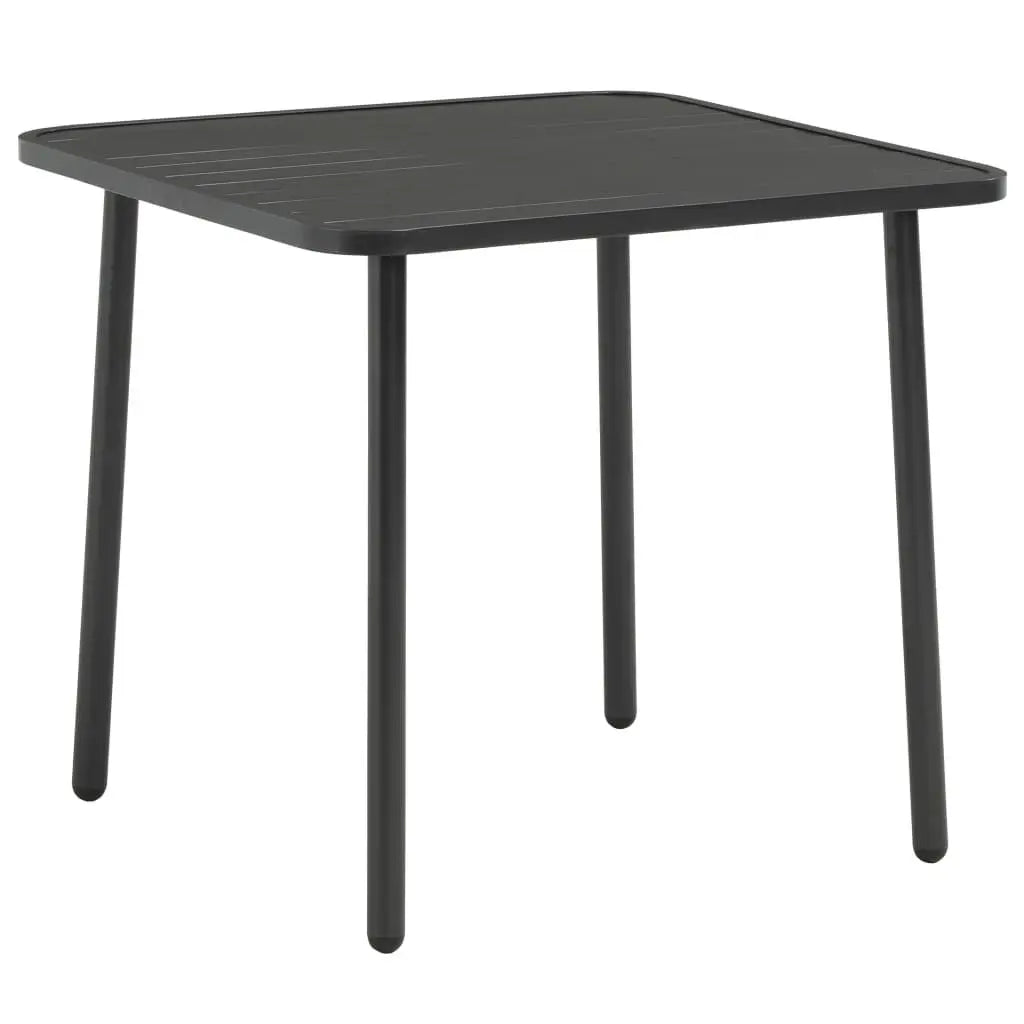 Dark Gray 5-Piece Steel Patio Dining Set Durable Outdoor Furniture