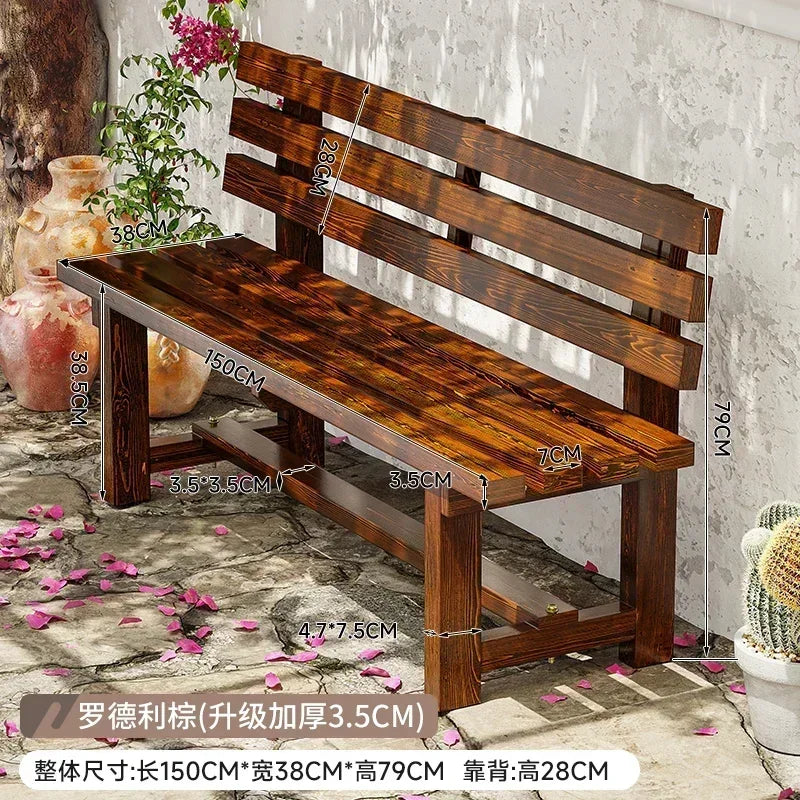 Chaises de jardin d'extérieur en bois antiseptique, banc de cour, villa, chaises de loisirs avec dossier, mobilier d'extérieur, balcon de maison, chaises longues Y