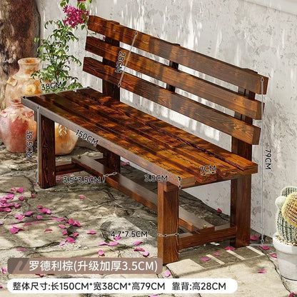 Chaises de jardin d'extérieur en bois antiseptique, banc de cour, villa, chaises de loisirs avec dossier, mobilier d'extérieur, balcon de maison, chaises longues Y