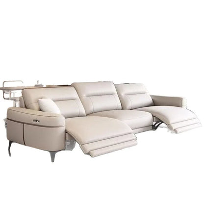 Leather electric sofa function zero wall sofa living room first layer cowhide size apartment adjustable straight row sofa