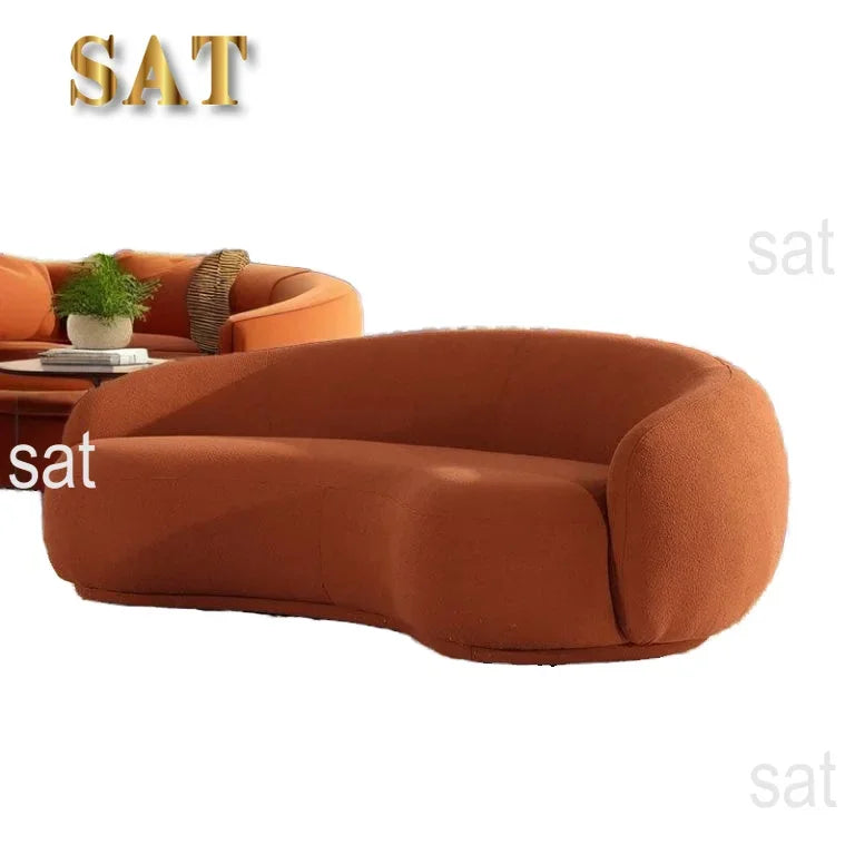Hot Sales Nordic Style Living Room Special-shaped Sofa Curved Velvet Sofa