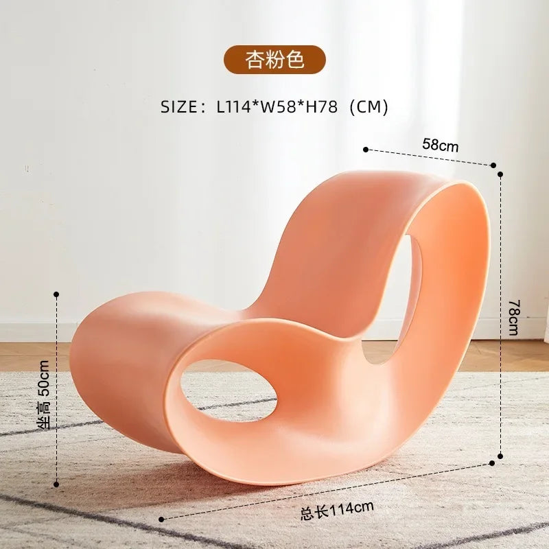 Nordic designer rocking chair, creative lounge piece for villa living room, balcony, or lazy bedroom area