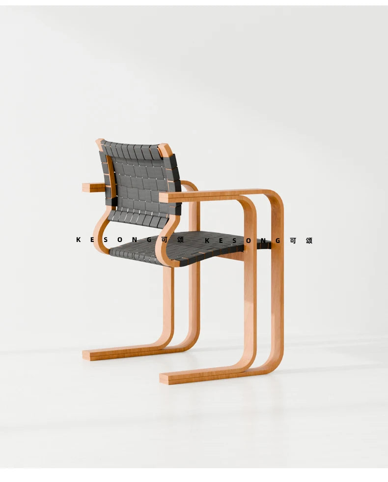 X Woven Vintage Solid Wood Retro Dining Chair Armchair New High-End