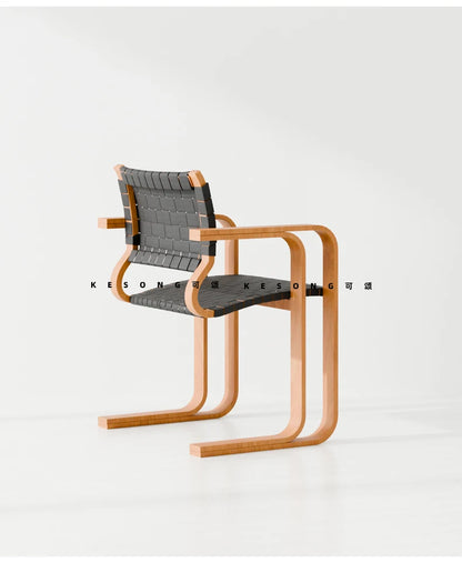 X Woven Vintage Solid Wood Retro Dining Chair Armchair New High-End