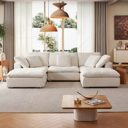 Modern Indoor Couch Top Comfortable Furniture Cloud U Sectional Fabric Sofa Modular Living Room Sofa