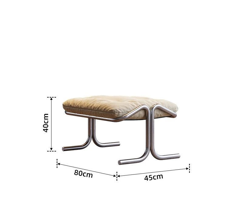 Wabi Sabi Bauhaus Lounge Chair Stainless Steel Frame Designer Minimalist Daybed for Living Room and Patio Relaxation