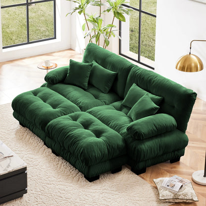 Oversized Modular Sectional Sofa Couch Comfy Cloud Deep Seat, Ottomans Chenille