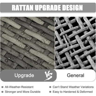 [Free ShippingBuy Now!]8-piece outdoor patio furniture set with fire pit and wicker rattan sectional sofa conversation area