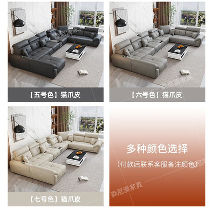 Modern Minimalist Sofa Leather Recliner Corner Living Room Sofa Relaxing Comfortable Muebles Para Habitacion Home Accessories