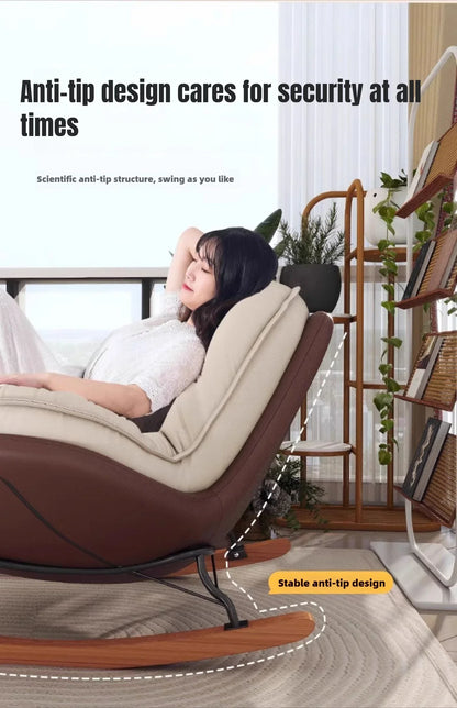 Simple Penguin Rocking Chair,Balcony Sofa,Home Leisure Chair,Living Room Honeycomb Lazy Leisure Rocking Chair Recliner Chairs