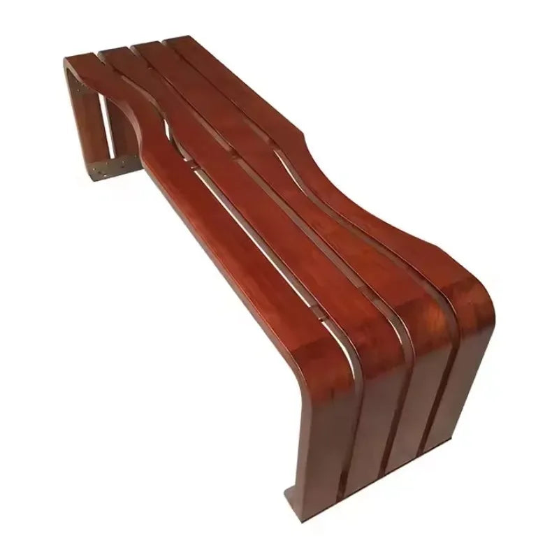 Leisure Wooden Patio Galvanized Steel Outdoor Bench Iron Seats Design Park Garden Benches Garden Waiting Bench