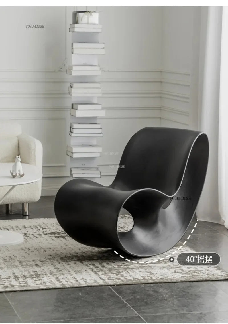 European Plastic Living Room Chairs Creative Rocking Chair Living Room Furniture Lazy Single Sofa Chair Designer Lounge Chair
