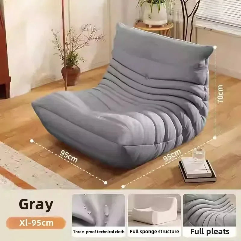 Caterpillar Sofa Living Room Single Bedroom Cloth Art Black Leather Lazy Man Sofa Bedroom Living Room Chair Sofa