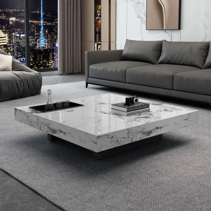 Marble Top Coffee Table Living Room Luxury Stone Rectangular Coffee Table Modern Topper Italian Table Home Furniture