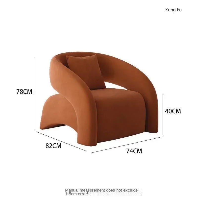 Casual Fabric Single Sofa Nordic Simple Living Room Furniture with Armrest and Backrest Lounge Chair Modern Light Luxury Balcony