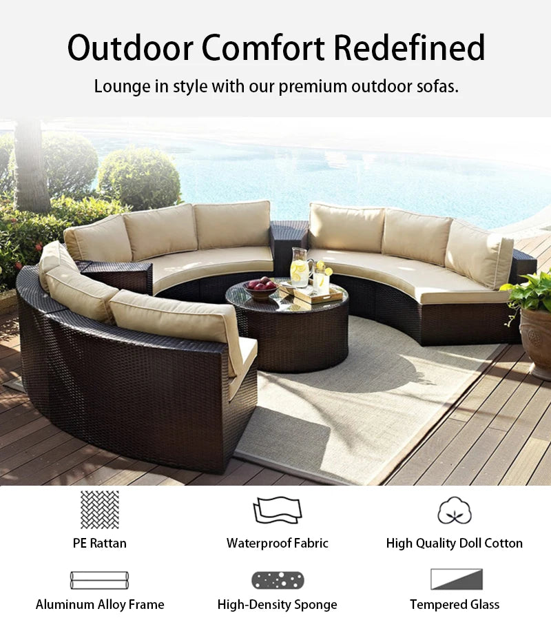 Garden Set Teak Sofa, Rattan Garden Furniture Leisure Sofa