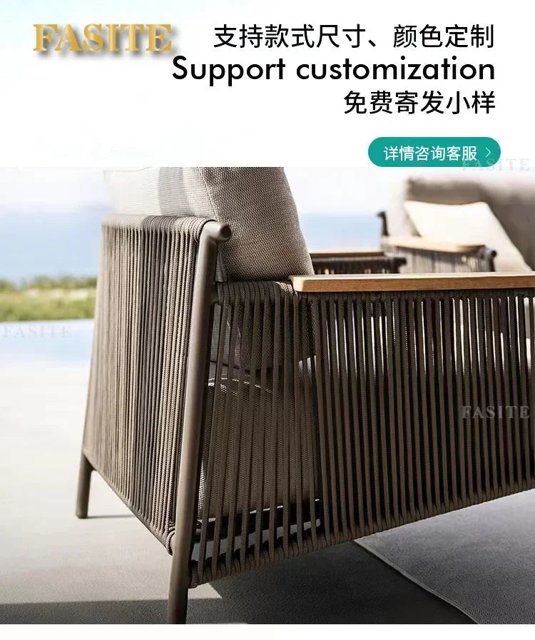 New Chinese solid wood sofa combination Zen walnut color modern villa ash living room solid wood sofa